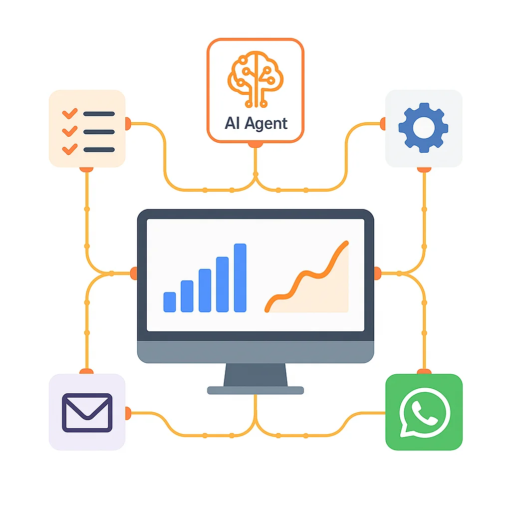Ilustración de automatización de procesos empresariales